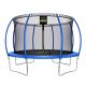 12 ft. Blue Pumpkin-Shaped Outdoor Trampoline Set w/ Premium Top-Ring Frame Safety Enclosure