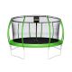 15 ft. Green Apple Pumpkin-Shaped Outdoor Trampoline Set w/ Premium Top-Ring Frame Safety Enclosure