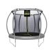 8 ft. Grey Pumpkin-Shaped Outdoor Trampoline Set w/ Premium Top-Ring Frame Safety Enclosure