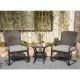 Manchester 3-pc Wicker Patio Conversation Set with Gray Cushions
