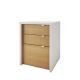 Megalak Finition, Inc. Chrono White and Natural Maple 3-Drawer Filing Cabinet