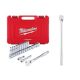 Milwaukee 1 2 in Drive Metric Ratchet Socket Mechanics Tool Set with 1 2 in Drive 90 Tooth 18 in Extended Ratchet 29 Piece