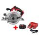 Milwaukee M18 18 Volt Lithium Ion Cordless 6 1 2 in Circular Saw W M18 Starter Kit 1 5 0Ah Battery Charger