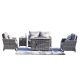 moda furnishings Julley Grey Frame 5-Piece Wicker Patio Conversation Set w/ Grey Cushions