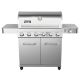 Monument Grills 6-Burner Propane Gas Grill in Stainless with LED Controls, Side Burner and Rotisserie Kit
