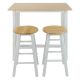 Casual Home 3-pc White New Solid Wood Breakfast Set Table with 2-Chairs