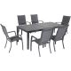 Hanover Naples 7 pc Aluminum Outdoor Dining Set w/ 6 Padded Sling Chairs and a 40 inch x 118 inch Expandable Dining Table