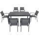 Hanover 7 pc Aluminum Outdoor Dining Set w/ 6 Sling Chairs and a 63 inch x 35 inch Dining Table