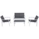 Hanover Naples 4-Piece Aluminum Patio Conversation Set in Gray