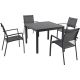 Hanover Naples 5 pc Aluminum Square Outdoor Dining Set