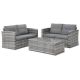 JUSKYS Wonderful Gray 5-Pieces Wicker and inner Aluminum Frame Patio Conversation Set with Gray Cushions