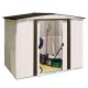 Arrow Newport 8 ft. W x 6 ft. D 2-Tone White Galvanized Metal Shed with Galvanized Steel Floor Frame Kit