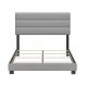 Rest Rite Vivian Faux Leather Grey King Upholstered Platform Bed Frame