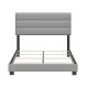 Rest Rite Vivian Faux Leather Grey Queen Upholstered Platform Bed-Frame