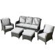 OVIOS New Kenard Gray 5-Piece Wicker Outdoor Patio Sectional Conversation Set with Gray Cushions