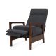 Noble House - Ismay Charcoal and Brown Fabric Waterfall Back Pushback Recliner Chair