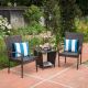 Noble House Ada Multi-Brown 3-pc Wicker Patio Conversation Set with Stacking Chairs