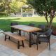 Noble House Aloha Multi-Brown 6-Piece Plastic Outdoor Dining Set
