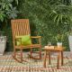 Noble House Arcadia Teak Brown 2-Piece Wood Patio Conversation Seating Set