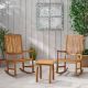 Noble House Arcadia Teak Brown 3-Piece Wood Patio Conversation Seating Set