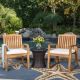 Noble House Avalon Teak 3-pc Wood Patio Conversation Set w/ Beige Cushions