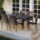 Noble House Canoga Multi-Brown 7-Piece Wicker Outdoor Dining Set