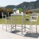 Noble House Cape Coral Silver 3-pc Aluminum Square Outdoor Bar Height Bistro Set