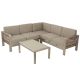 Noble House Cape Coral Silver 4 pc Aluminum Outdoor Sectional Set w/ Khaki Cushions