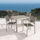 Noble House Cape Coral Silver 5-Piece Metal and Plastic Square Table Outdoor Dining Set with Tempered Glass
