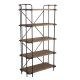 Noble House Cedarburg 66.75-inch Antique Brown Wood 5-Shelf Etagere Bookcase