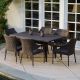 Noble House Cliff Multi-Brown 7 pc Wicker Outdoor Dining Set