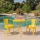 Noble House Colmar Matte Yellow 3-pc Metal Outdoor Bistro Set