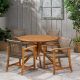 Noble House Crestview Teak Brown 5-pc Wood Round Outdoor Dining Set
