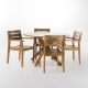 Noble House Darius 5-pc Acacia Wood Round Outdoor Dining Set