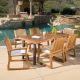 Noble House Della Teak Finish 7-pc Wood Outdoor Dining Set