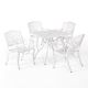 Noble House Deveau Traditional 5 pc. White Outdoor Aluminum Dining Set