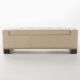 Noble House Explorer Wheat Beige Fabric Storage Bench w/ Studs