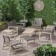 Noble House Hampton Natural 9-Piece Wood and Plastic Patio Conversation Set