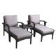 Noble House Honolulu Grey 5 pc Wicker Patio Conversation Set w/ Silver Grey Cushions