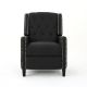 Noble House Izidro Tufted Dark Charcoal Fabric Recliner w/ Stud Accents