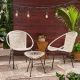 Noble House Java Black 3-pc Metal Patio Conversation Seating Set