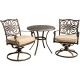 Noble House La Sola Black w/ Bronze 3 pc Metal Round Outdoor Bistro Set