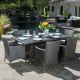 Noble House Malta Grey 7-Piece Plastic Outdoor Dining Set