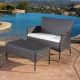 Noble House Malta Multi-Brown 2-Piece Wicker Patio Conversation Set w/ Beige Cushions