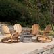 Noble House Marrion Natural 5-pc Wood and Concrete Patio Fire Pit Seating Set