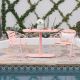 Noble House Matte Coral 3-pc Metal Oval Outdoor Bistro Set