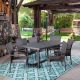 Noble House Melville Grey 7-Piece Plastic Outdoor Dining Set