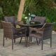 Noble House Mirage Multi-Brown 5-Piece Plastic Outdoor Bistro Set