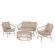 Noble House Montserrat Light Brown 4-Piece Wicker Patio Conversation Set with Beige Cushions