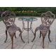 Noble House Multi-Brown 3 pc Wicker Outdoor Bistro Set w/ Cream Cushion
